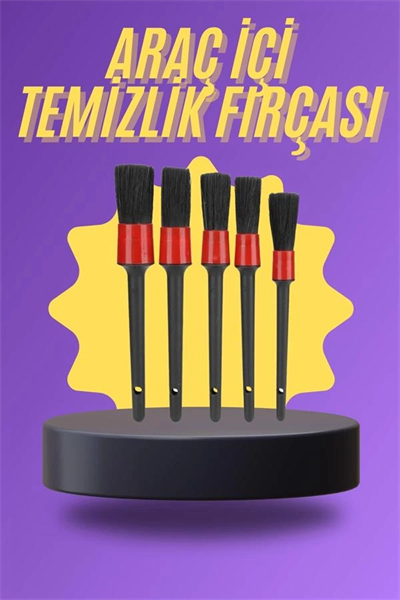 5 Parça Araç İçi Temizlik Fırçası Araç İçi-Dışı Temizleme Fırça Seti