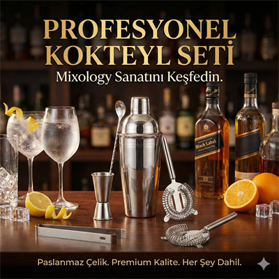 5 Parça Kokteyl Hazırlama Seti 550 Ml