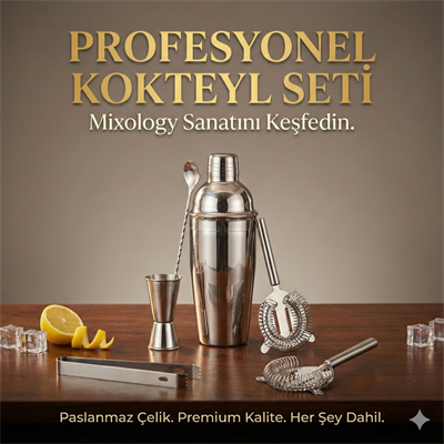 5 Parça Kokteyl Hazırlama Seti 550 Ml