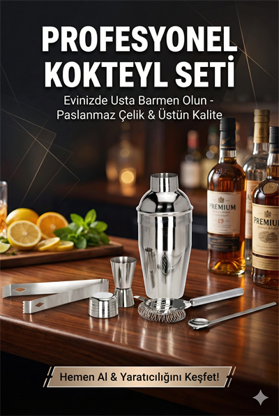 5 Parça Kokteyl Hazırlama Seti 550 Ml