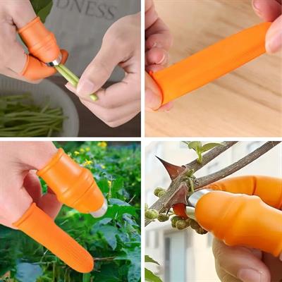 5 Parça Pratik Parmak Koruyucu 1 Parça Baş Parmak Bıçaklı Eldiven Sebze Meyve Soyucu Kesme Ayıklayıcı Silikon Set (3936)