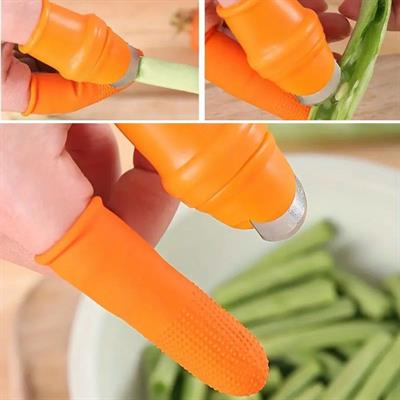 5 Parça Pratik Parmak Koruyucu 1 Parça Baş Parmak Bıçaklı Eldiven Sebze Meyve Soyucu Kesme Ayıklayıcı Silikon Set (3936)