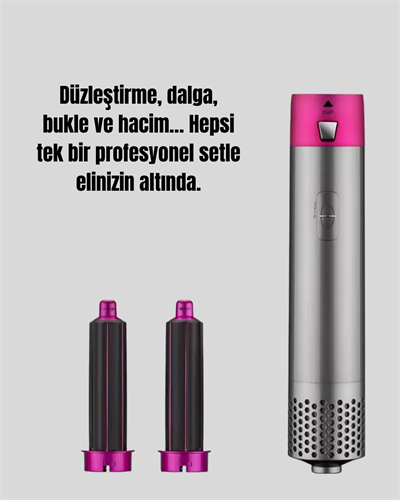 5 Parça Saç Şekillendirme Seti Düzleştirme Dalga ve Bukle Yapma