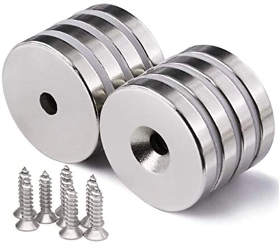 50 Adet 25x10/5x5,5 mm Neodyum Mıknatıs Havşa Delikli Magnet Vida Atılabilir N35 Nikel Paslanmaz