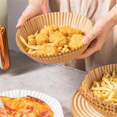 50 Adet Air Fryer Pişirme Kağıdı Tek Kullanımlık Yağ Geçirmez Yuvarlak Tabak Model Pvc Bx40