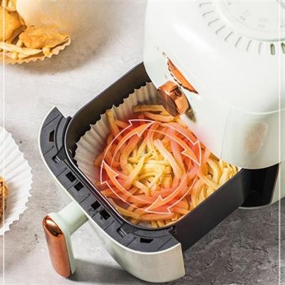 50 Adet Air Fryer Pişirme Kağıdı Tek Kullanımlık Yağ Geçirmez Yuvarlak Tabak Model PVC (3936)
