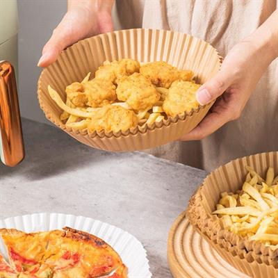 50 Adet Air Fryer Pişirme Kağıdı Tek Kullanımlık  23 Cm Yuvarlak Pişirme Kağıdı XXL PVC li (3936)