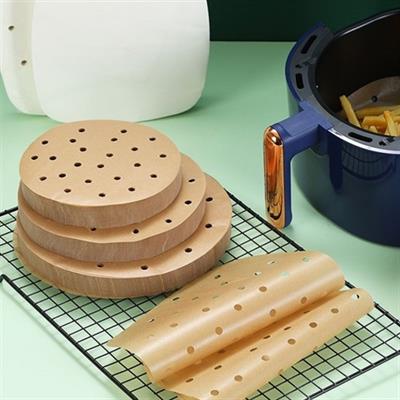 50 Adet Air Fryer Pişirme Kağıdı Tek Kullanımlık Hava Fritöz Yapışmaz Yağlı Kağıt Delikli Model (3936)