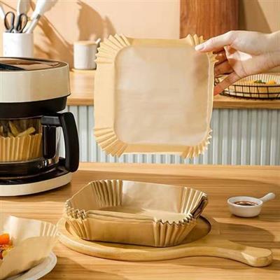 50 Adet Air Fryer Pişirme Kağıdı Tek Kullanımlık Hava Fritöz Yağ Geçirmez Yapışmaz Kare Tabak Model (3936)