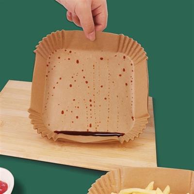 50 Adet Air Fryer Pişirme Kağıdı Tek Kullanımlık Hava Fritöz Yağ Geçirmez Yapışmaz Kare Tabak Model (3936)