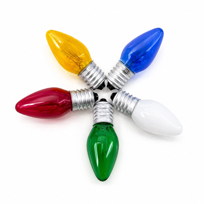 50 Adet Mix Renkli Gece Lambası Ampul E14 - 10w C7 Bx40