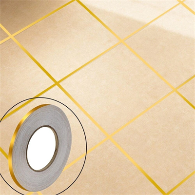 50 Metre Fayans Arası Şerit Dekoratif Yapışkan Renkli Dekor Su Geçirmez Sızdırmaz Altın Bant Kaplama 0.5 Cm Genişliğindedir Bx40