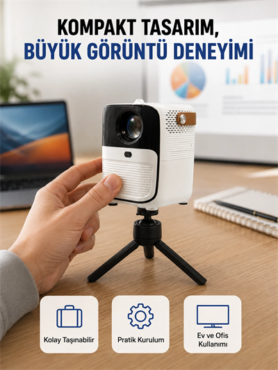 50 inç TV Deneyimli Projektör – Yakın Mesafede Geniş Görüntü Yeni Nesil