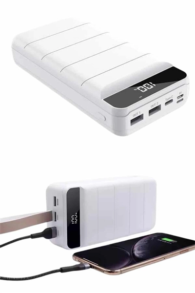 50.000 Mah Powerbank Turbo Hızlı Led Göstergeli Android İOS Uyumlu Taşınabilir Askılı