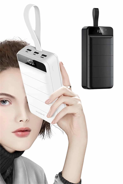 50.000 Mah Powerbank Turbo Hızlı Led Göstergeli Android İOS Uyumlu Taşınabilir Askılı