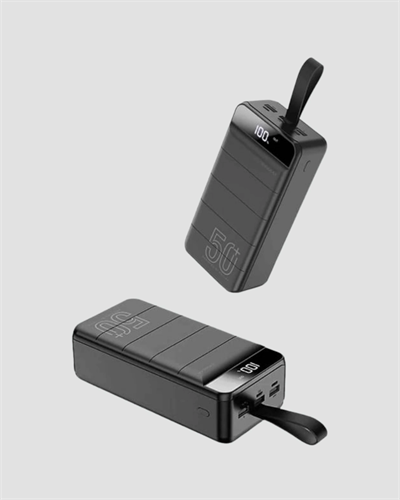 50.000 mAh Kapasiteli Powerbank – Hızlı Şarj Destekli, 4 USB Portlu, LED Işıklı Taşınabilir Enerji Deposu
