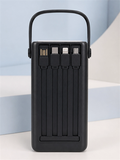 50.000 mAh Powerbank Hızlı Şarj 4 Dahili Kablolu Dijital Göstergeli LED Aydınlatmalı Taşınabilir Şarj Cihazı