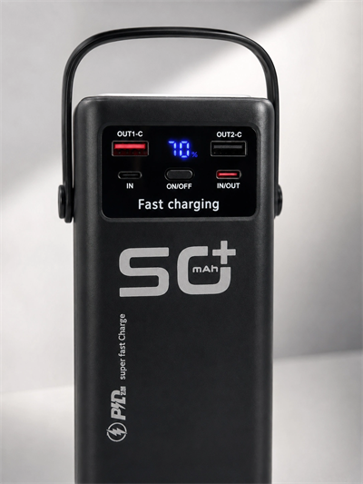 50.000 mAh Powerbank Hızlı Şarj 4 Dahili Kablolu Dijital Göstergeli LED Aydınlatmalı Taşınabilir Şarj Cihazı