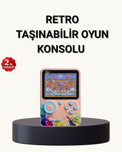 500 Klasik Oyunlu Retro Oyun Konsolu Taşınabilir ve TV Bağlantılı