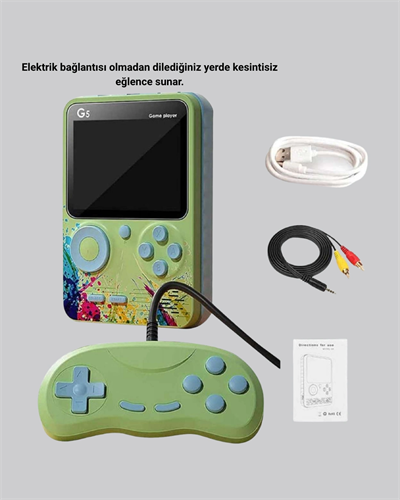 500 Oyunlu G5 Retro Mini Oyun Konsolu 3 İnç Ekran ve TV Desteği
