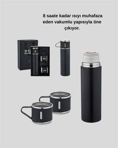 500 ml Vakumlu Termos – Çift Kat Paslanmaz Çelik, Sızdırmaz Kapağıyla Sıcak ve Soğuk İçeceklere Özel
