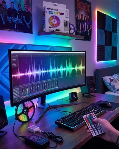 5050 RGB LED Şerit 5 Metre Uzaktan Kumandalı Ortam Aydınlatma Led