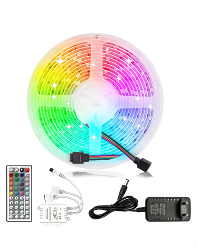 5050 RGB LED Şerit 5 Metre Uzaktan Kumandalı Ortam Aydınlatma Led