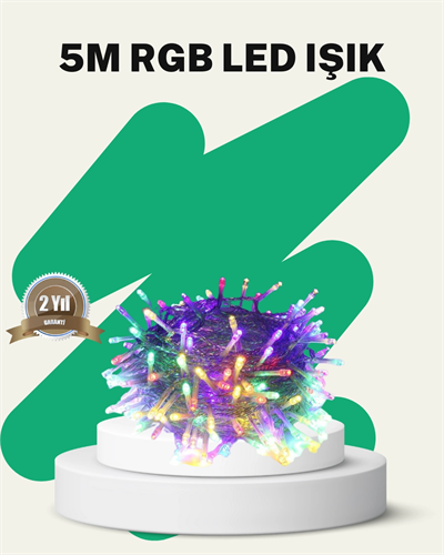 50’li LED Şeffaf Kablolu 5 m Aydınlatma Işık Süsleme Led
