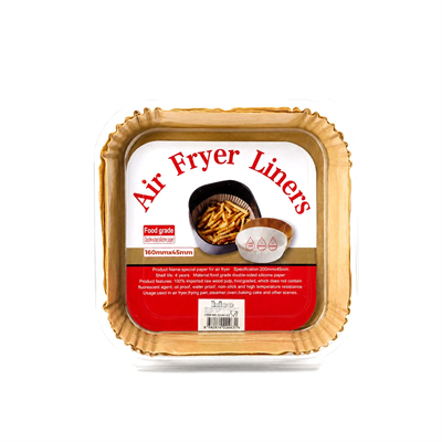 50pcs Kare Taban: 16cm - Kenar: 4.5cm Air Fryer Pişirme Kalıp Kağıt Bx40
