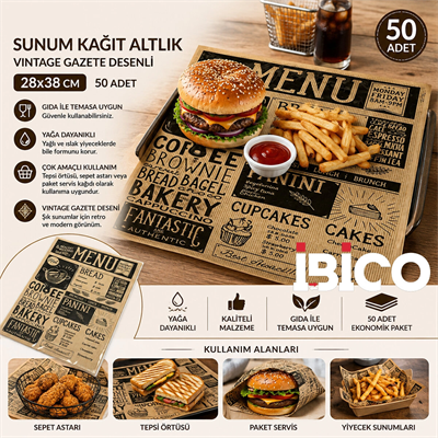50pcs Sunum Kağıt Altlık 28x38cm Bx40