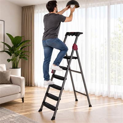 5+1 Basamaklı Metal Merdiven 150kg.taşıma Bx40