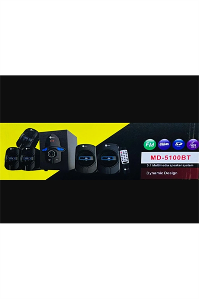 5+1 bluetoothlu kumandalı multimedia ses sistemi hoparlör siyah çoklu bağlantı 2 yıl garantili
