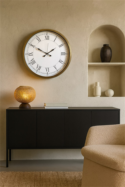 52 cm Eskitme Metal Retro Duvar Saati