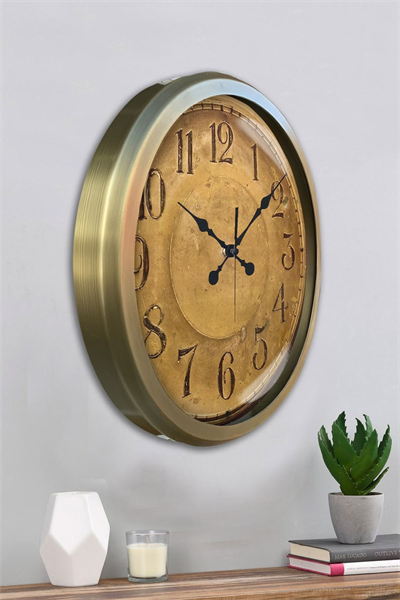 52 cm Eskitme Metal Retro Duvar Saati