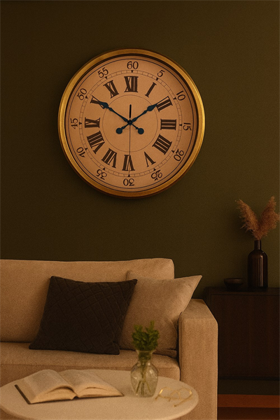 52 cm Eskitme Metal Roma Rakamlı Duvar Saati