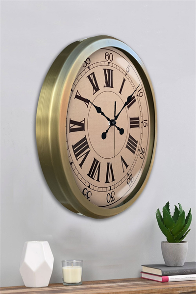 52 cm Eskitme Metal Roma Rakamlı Duvar Saati