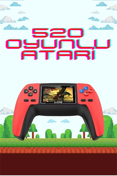 520 Retro Oyunlu El Konsolu Atari Oyun Konsolu Taşınabilir
