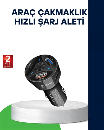 55W Hızlı Araç Şarj Cihazı Quick Charge 3.0 ve PD Destekli