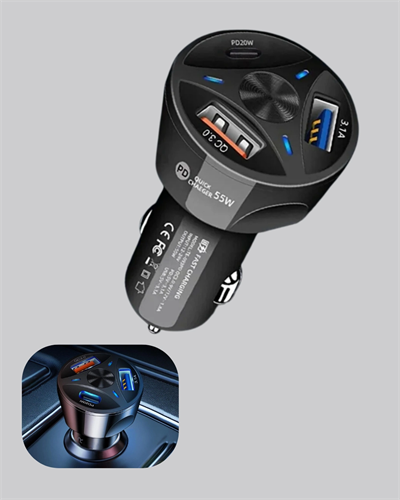 55W Hızlı Şarj Araç Çakmaklık Adaptörü QC 3.0 PD