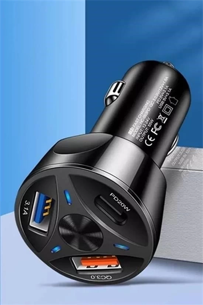 55w 3 Port Usb Araç İçin Telefon Şarj Cihazı 3 Girişli Çakmaklık Adaptör-31a Pd 20w Qc 30
