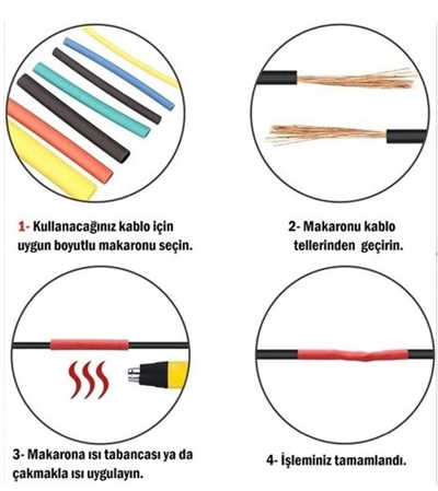 560 Parça Set Isıyla Daralan Makaron Kablo Koruyucu Kılıf Bx40