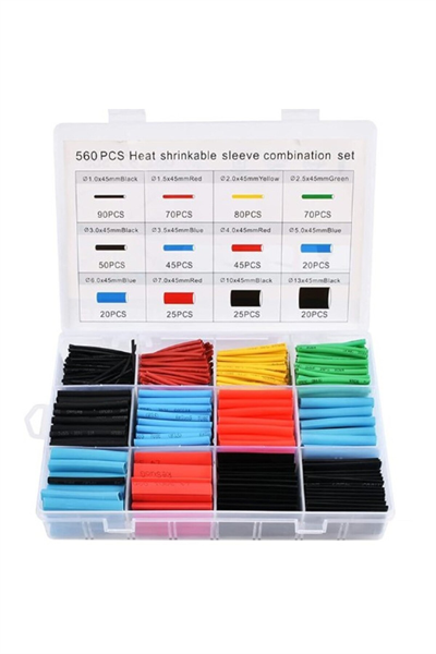 560 Parça Set Isıyla Daralan Makaron Kablo Koruyucu Kılıf