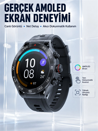 5G Android SIM Kartlı Akıllı Saat Dönebilen HD Kamera AMOLED Ekran GPS Wi-Fi