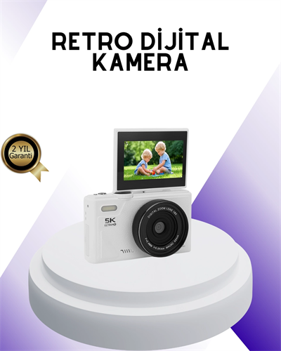 5K UHD Dijital Kamera WiFi Bağlantılı Otofokus 18x Zoom Taşınabilir