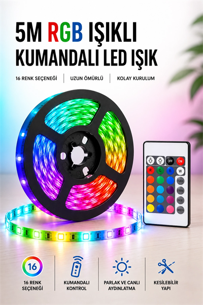 5M RGB Işıklı Her Ortama Uygun Led Işık