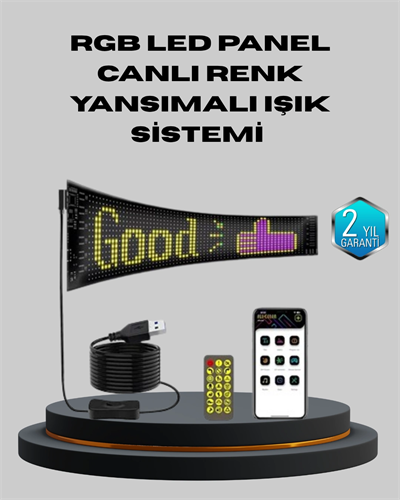 5V USB Akıllı Piksel LED Panel – Mobil Uygulama Kontrollü, Renkli Işık Efektli