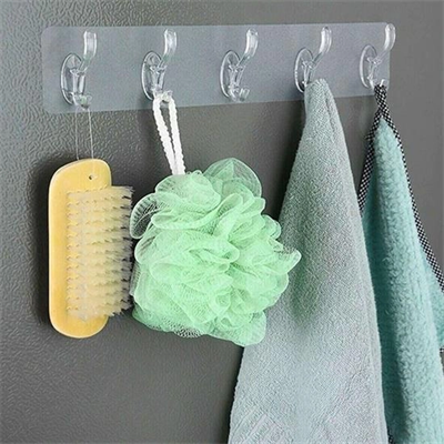 5'li Güçlü Yapışkanlı Şeffaf Duvar Askısı Banyo Mutfak Düzenleyici Pratik Askılık Bx40