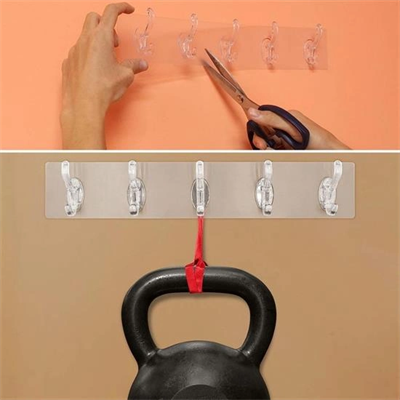 5'li Güçlü Yapışkanlı Şeffaf Duvar Askısı Banyo Mutfak Düzenleyici Pratik Askılık Bx40