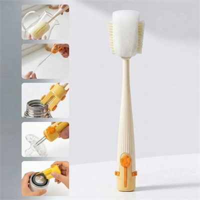 5’i 1 Arada Çok Amaçlı Şişe Temizleme Fırçası – Sürahi, Kavanoz, Pipet, Kapak, Emzik Ve Biberon Temizlik Seti Bx40