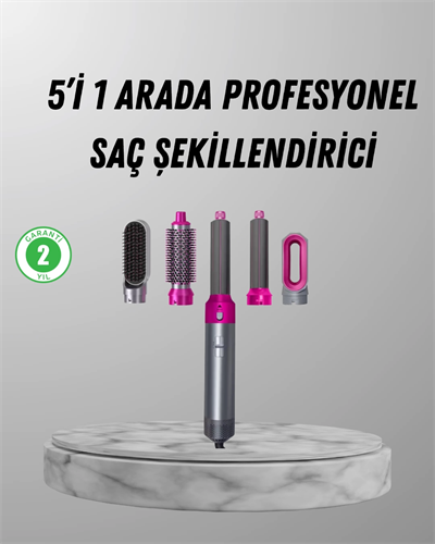 5’i 1 Arada Saç Şekillendirici Set Kuaför Düzeyinde Performans ve Ergonomik Tasarım